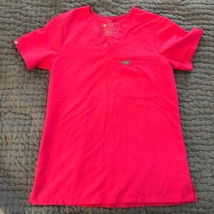 FIGS Hot Pink Caterina Scrub Top